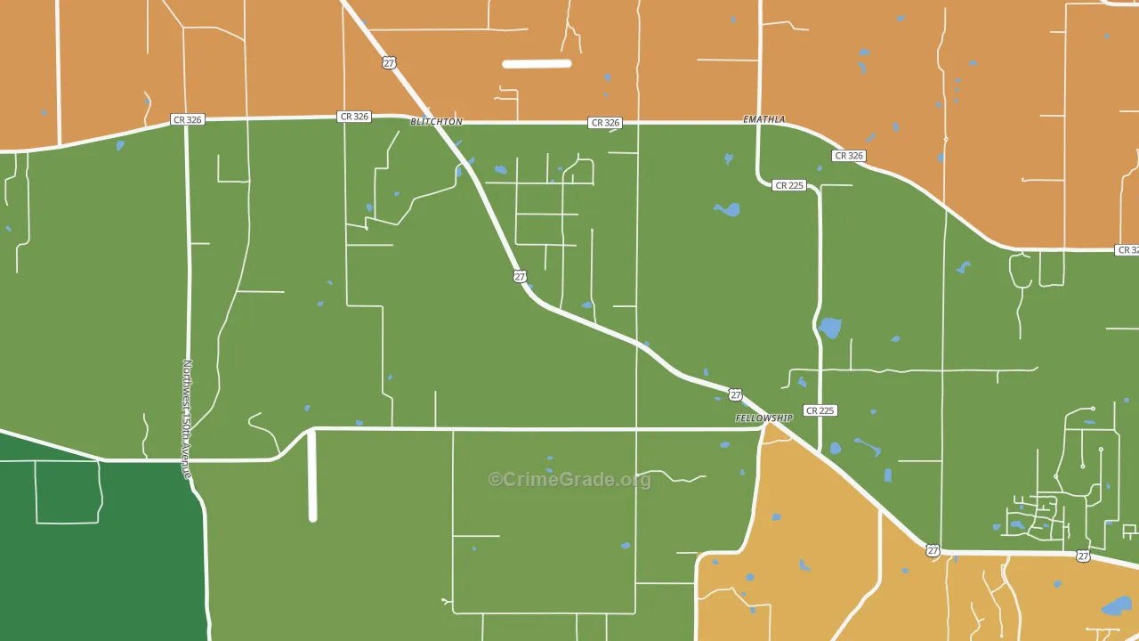 Fellowship, FL Map of Drug-Related Crime Rates