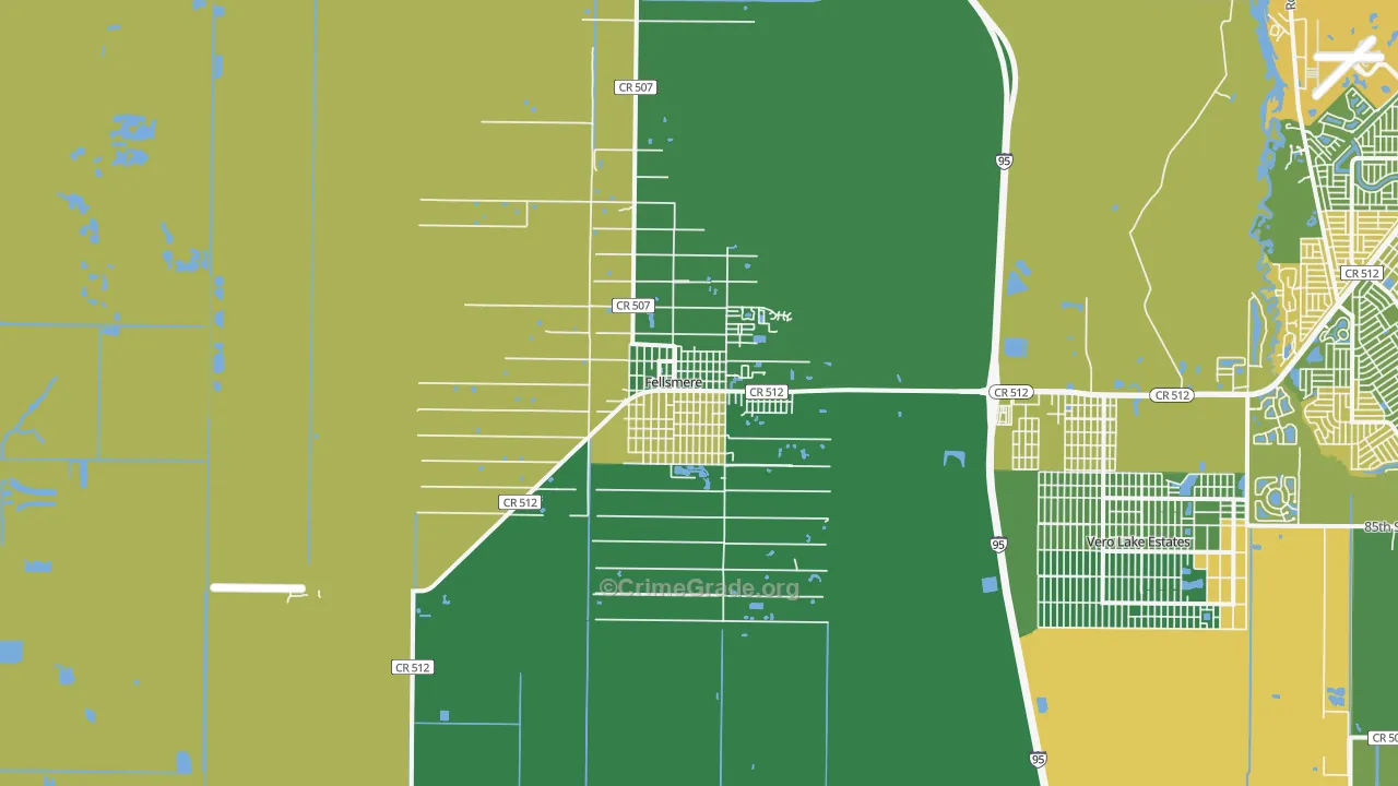 Fellsmere, FL Map of Drug-Related Crime Rates