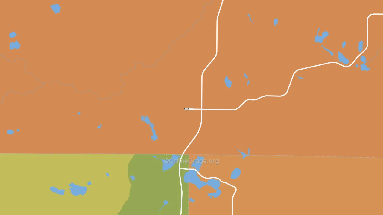 Fence, WI Map of Drug-Related Crime Rates