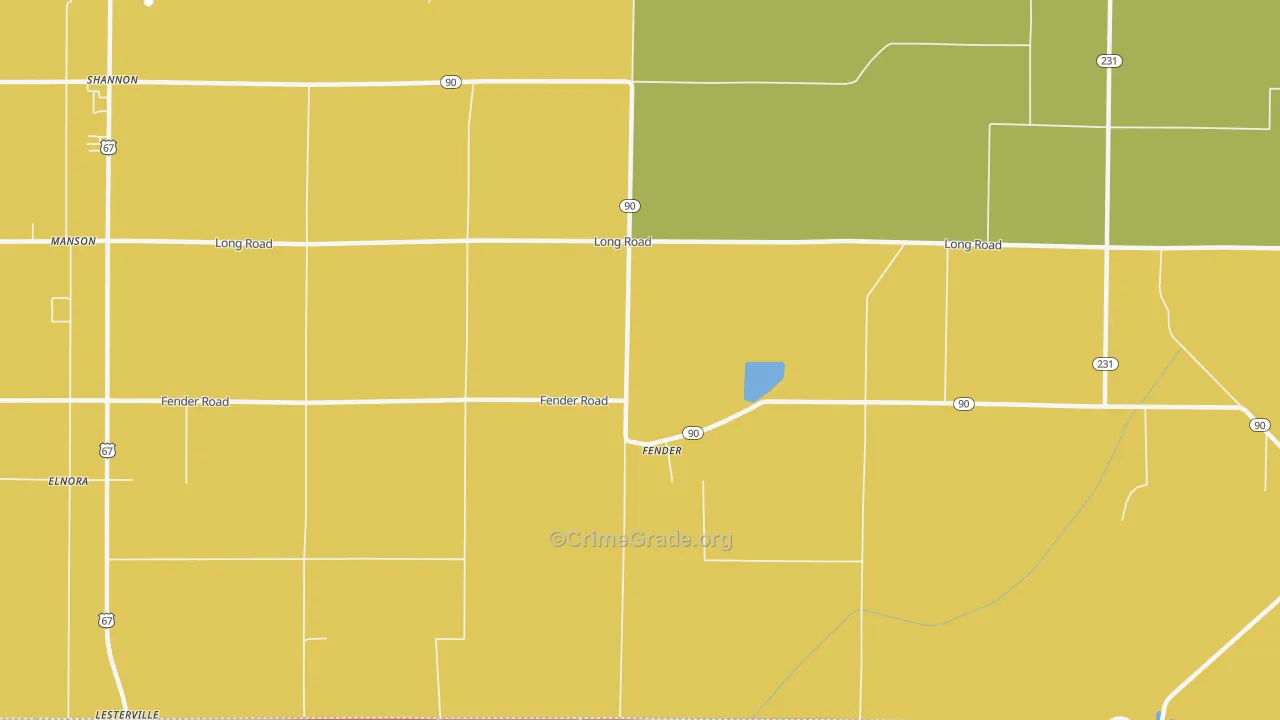 Fender, AR Map of Drug-Related Crime Rates