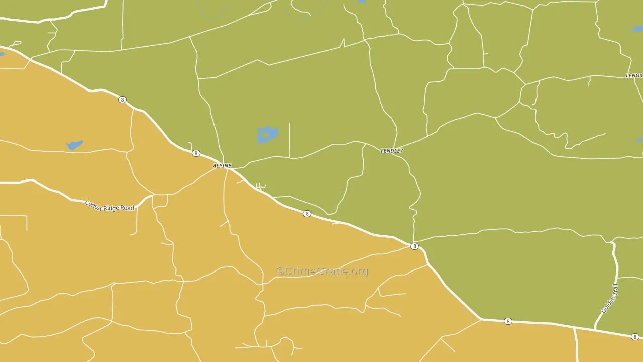 Fendley, AR Map of Drug-Related Crime Rates
