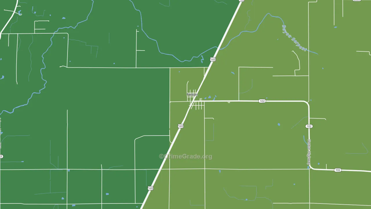 Fenton, LA Map of Drug-Related Crime Rates