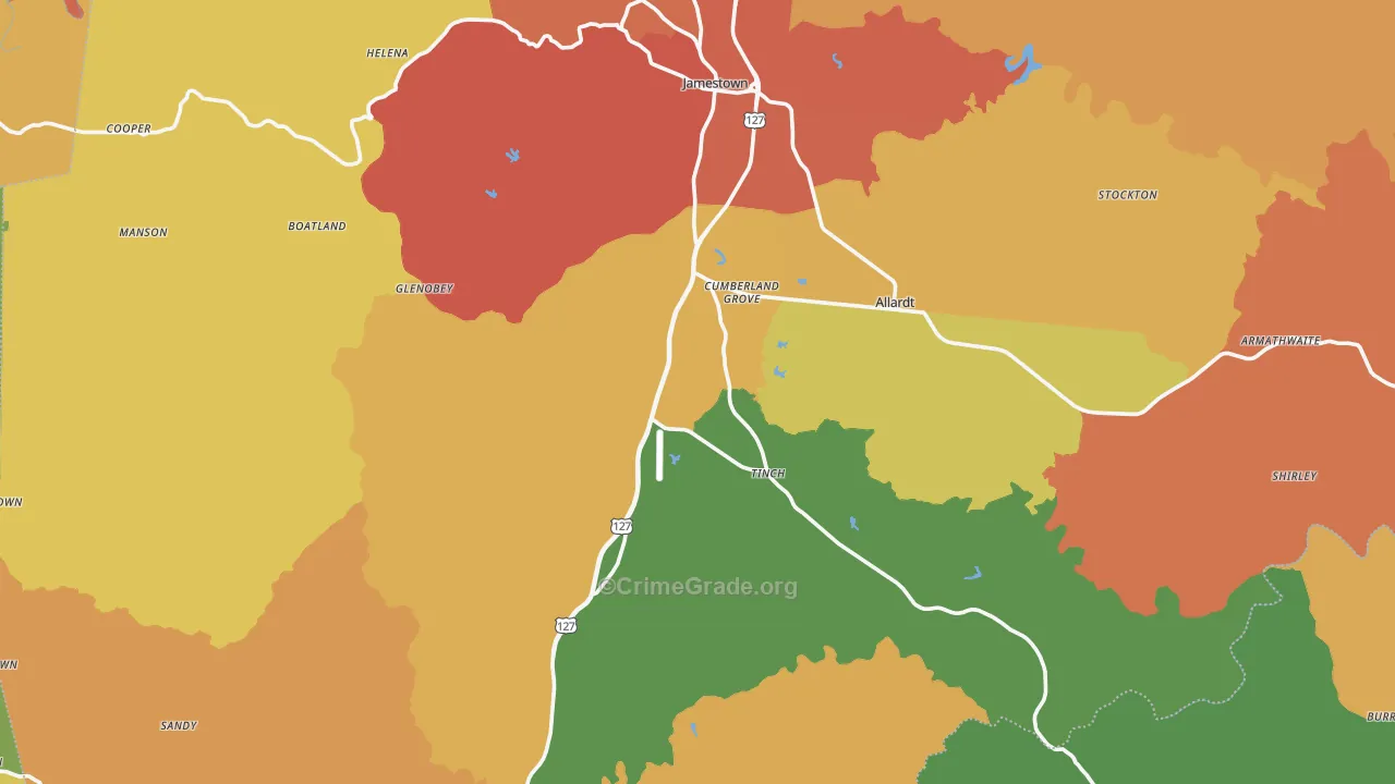 Fentress County, TN Map of Drug-Related Crime Rates