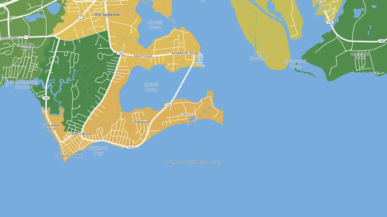 Fenwick, CT Map of Drug-Related Crime Rates