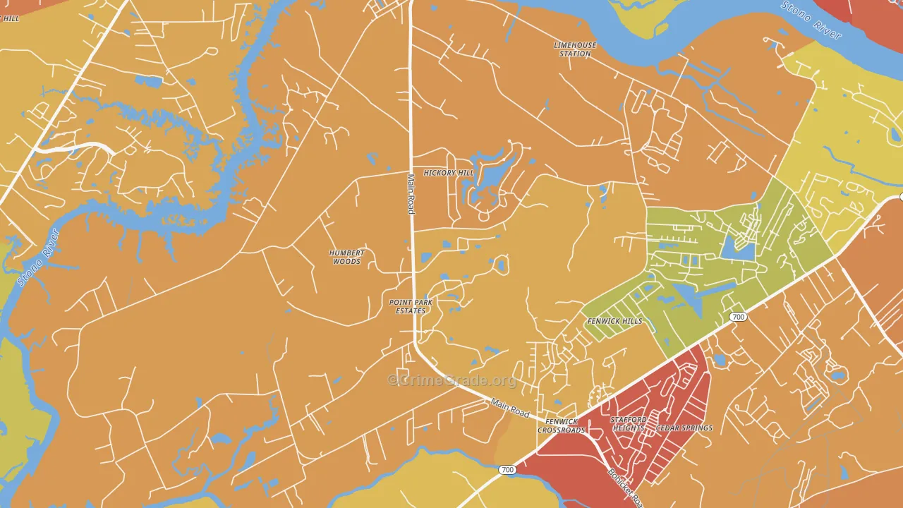 Fenwick Hills, SC Map of Drug-Related Crime Rates