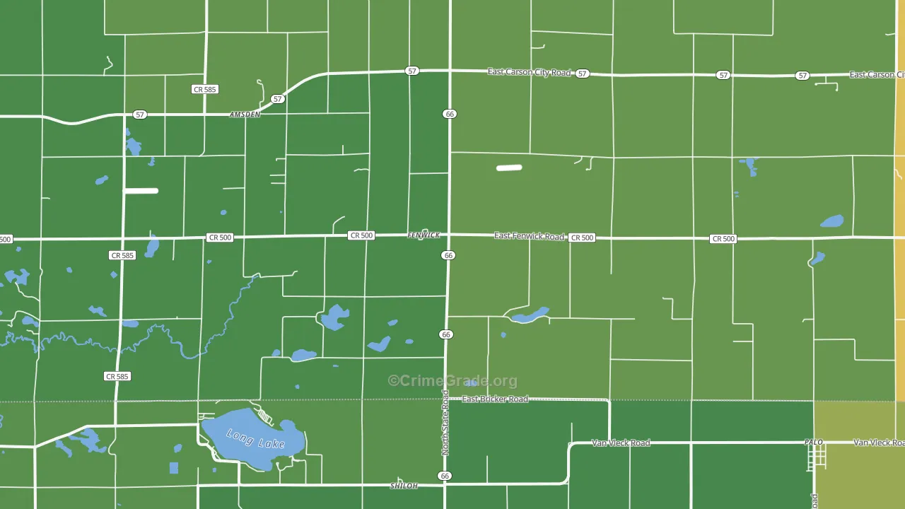 Fenwick, MI Map of Drug-Related Crime Rates