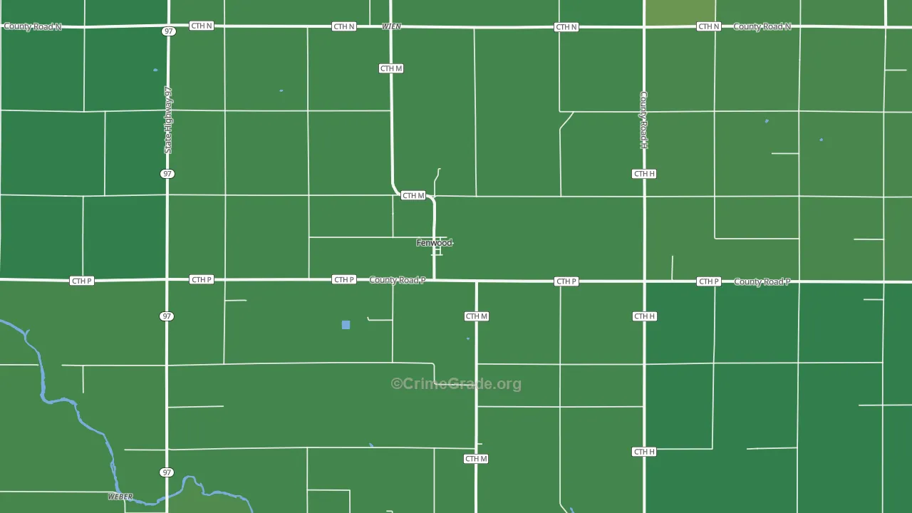 Fenwood, WI Map of Drug-Related Crime Rates