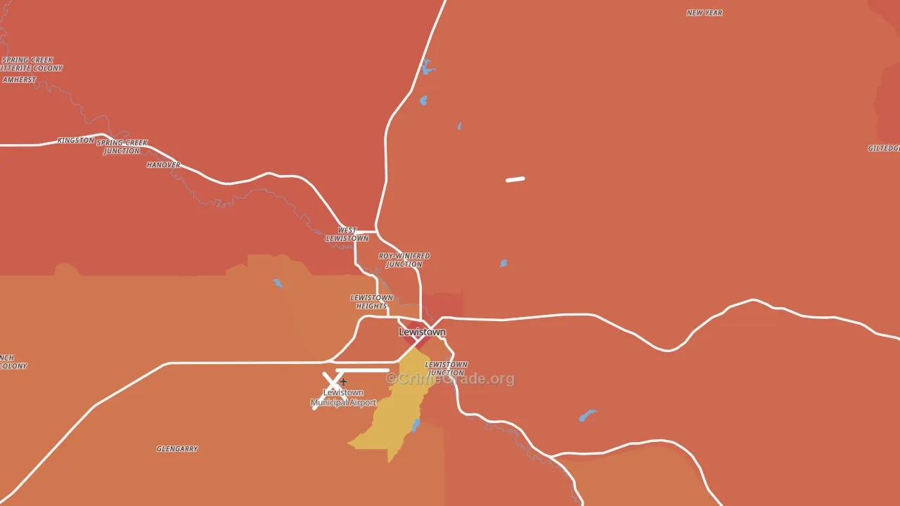 Fergus County, MT Map of Drug-Related Crime Rates