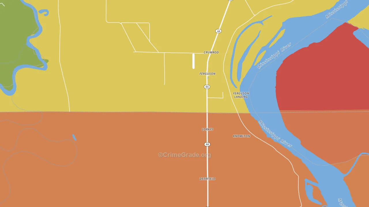 Ferguson, AR Map of Drug-Related Crime Rates