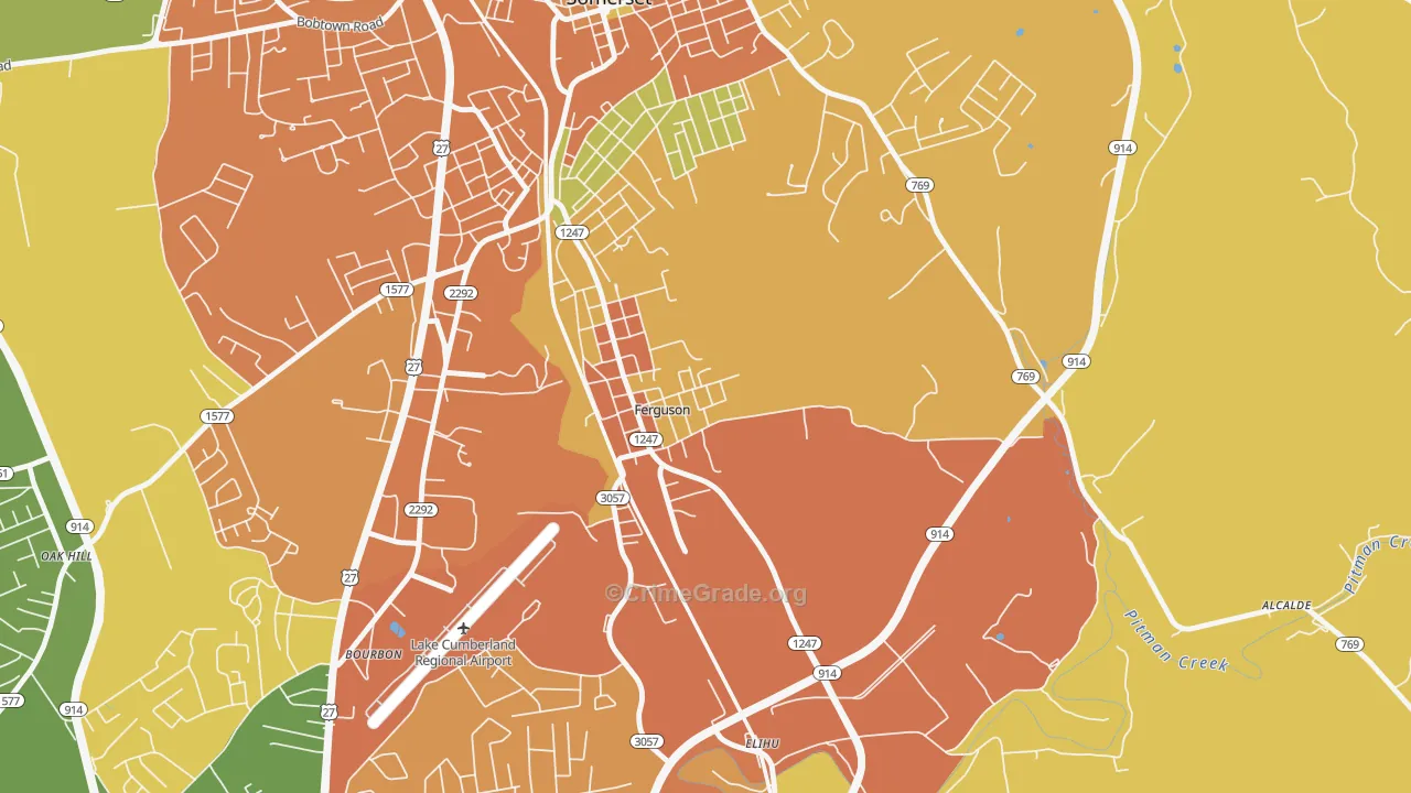 Ferguson, KY Map of Drug-Related Crime Rates