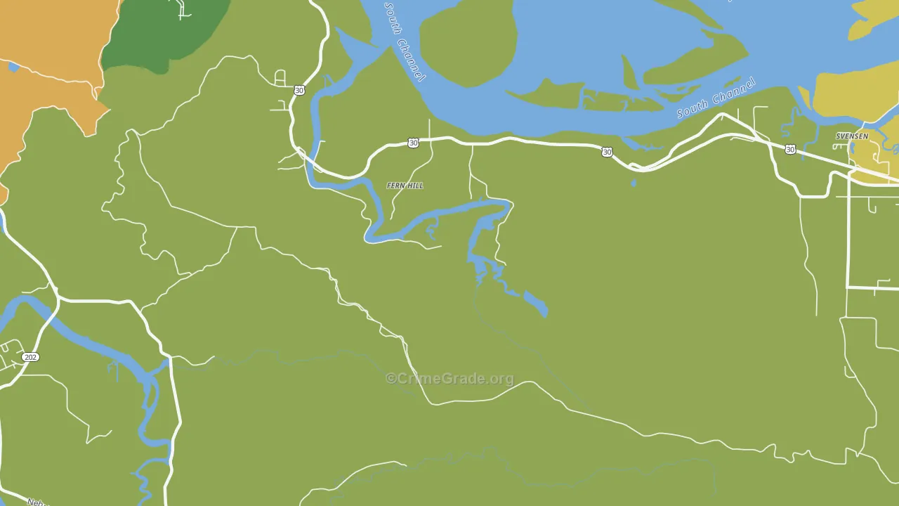 Fern Hill, OR Map of Drug-Related Crime Rates