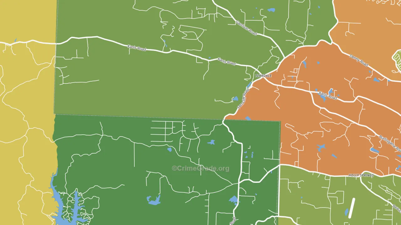 Ferndale, AR Map of Drug-Related Crime Rates