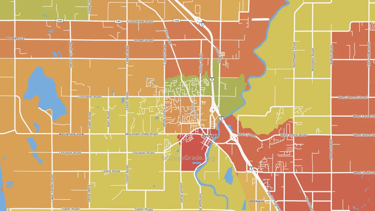 Ferndale, WA Map of Drug-Related Crime Rates