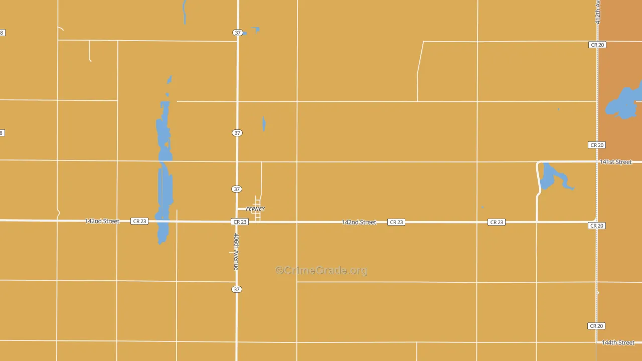 Ferney, SD Map of Drug-Related Crime Rates
