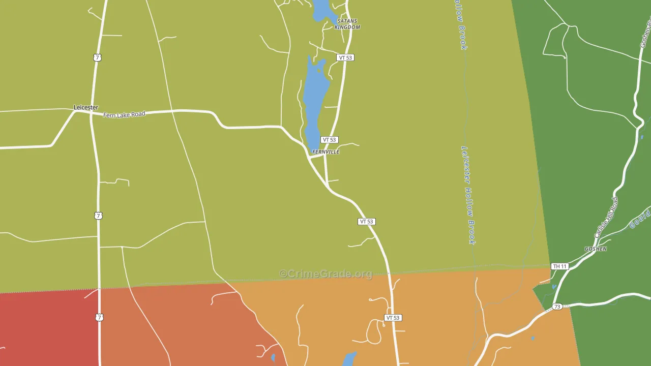 Fernville, VT Map of Drug-Related Crime Rates