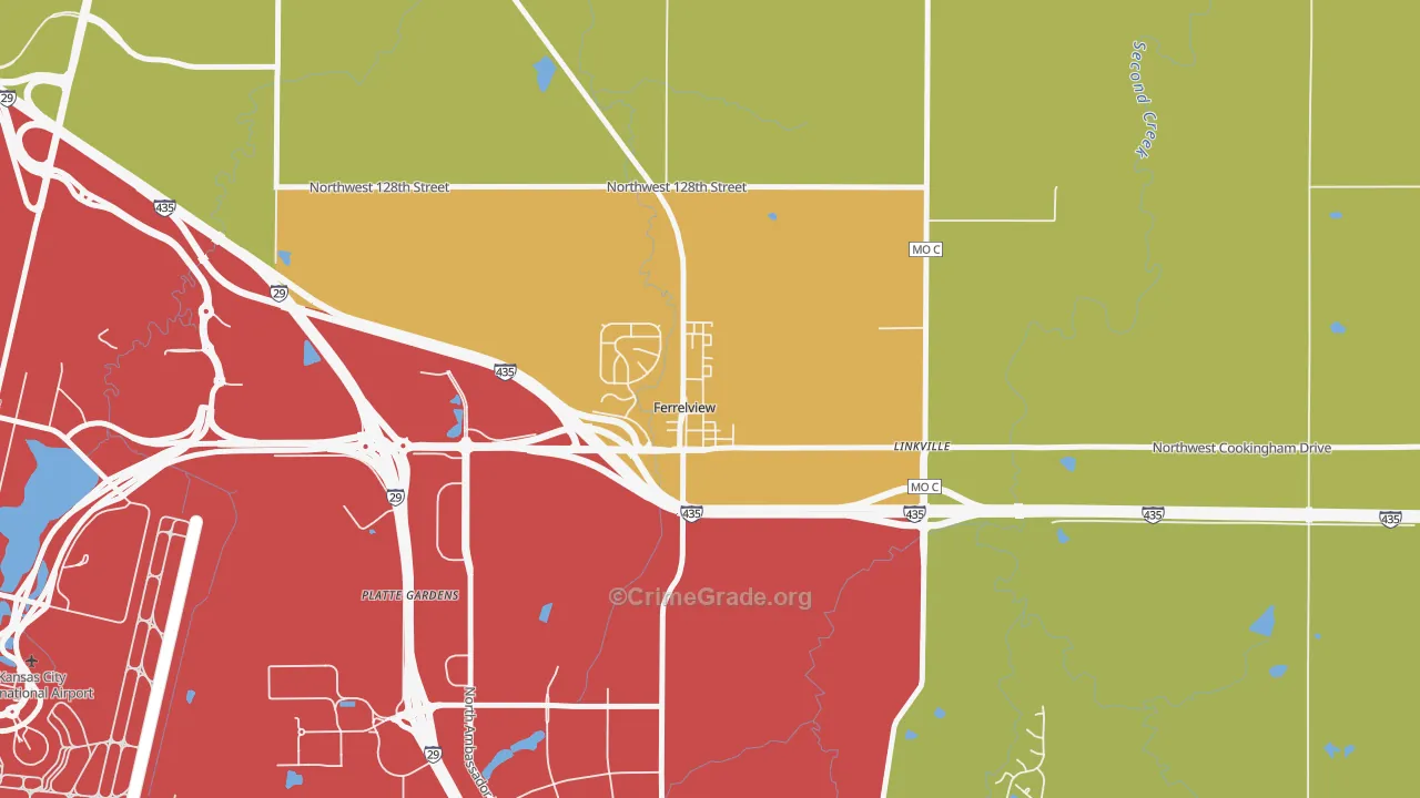 Ferrelview, MO Map of Drug-Related Crime Rates