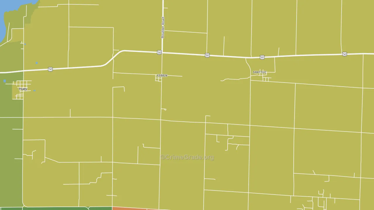 Ferrin, IL Map of Drug-Related Crime Rates