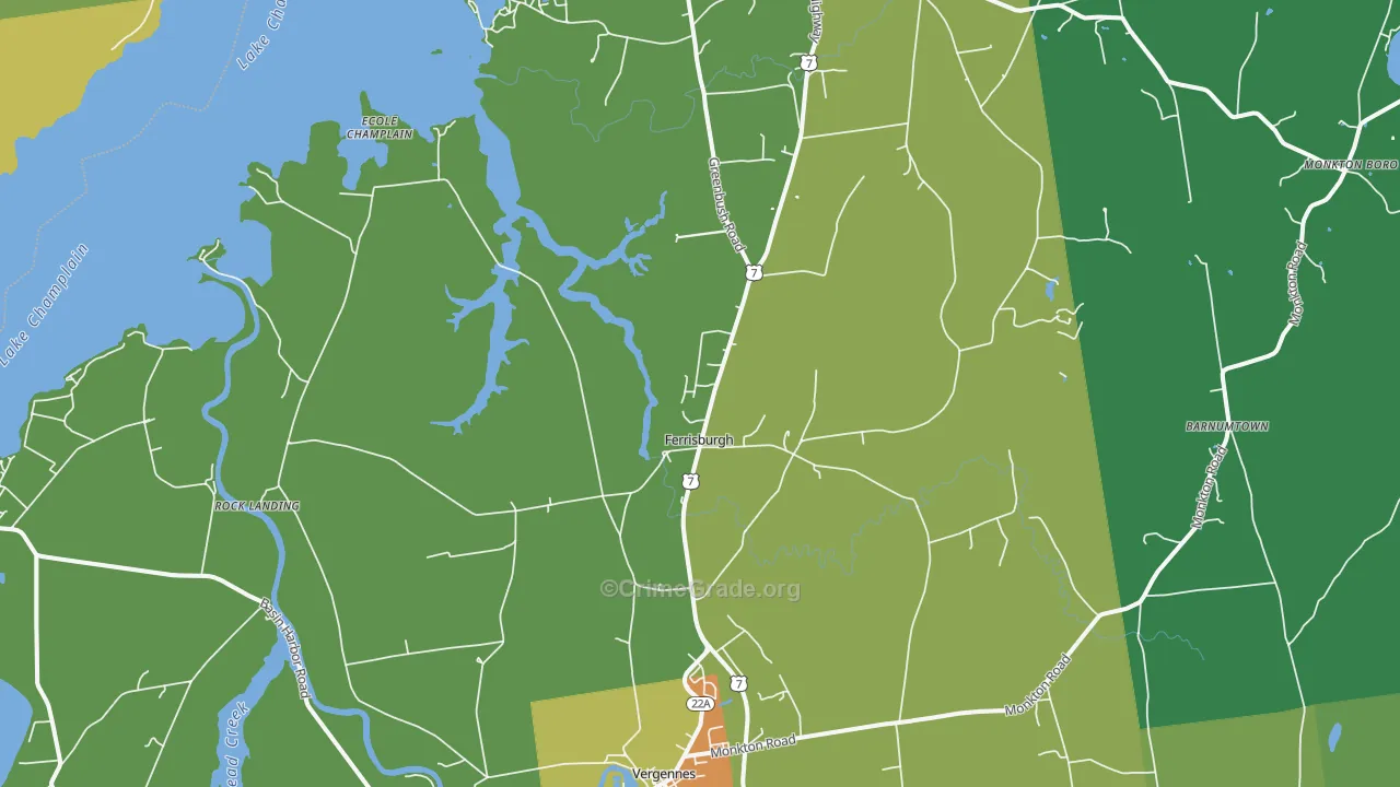 Ferrisburg, VT Map of Drug-Related Crime Rates