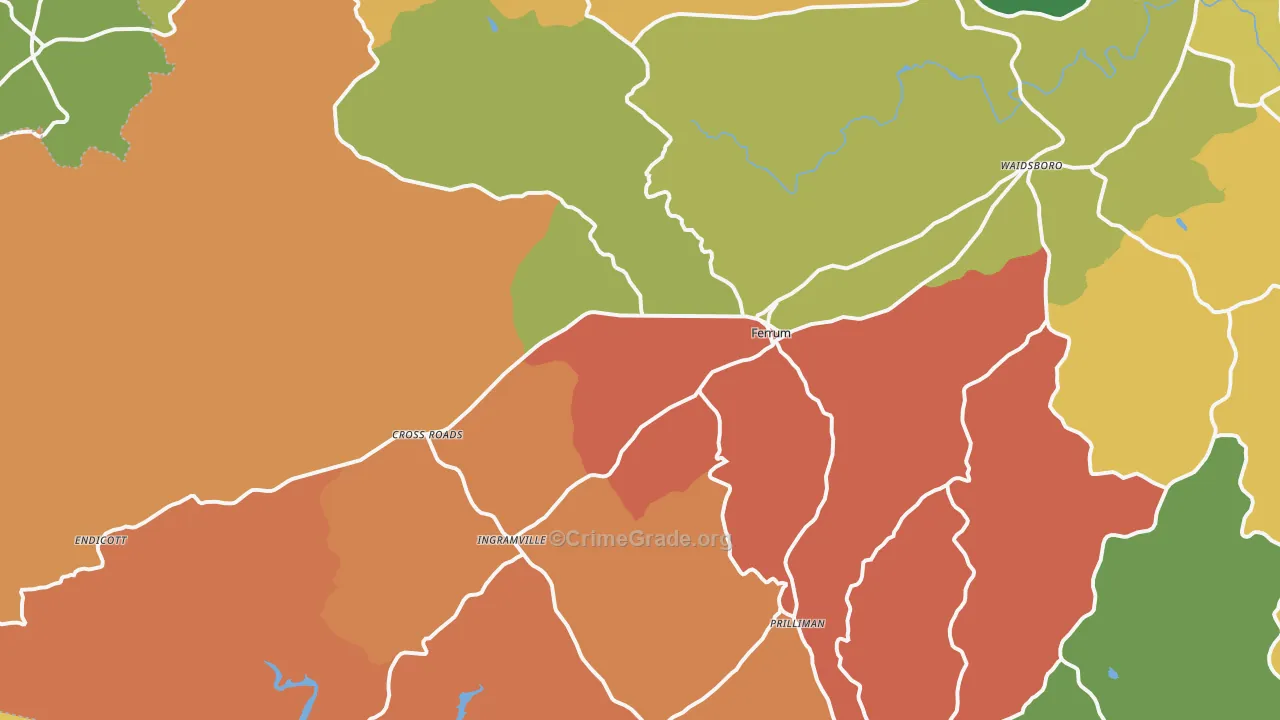 Ferrum, VA Map of Drug-Related Crime Rates