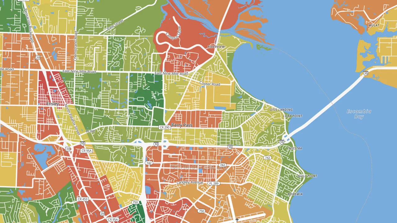 Ferry Pass, FL Map of Drug-Related Crime Rates