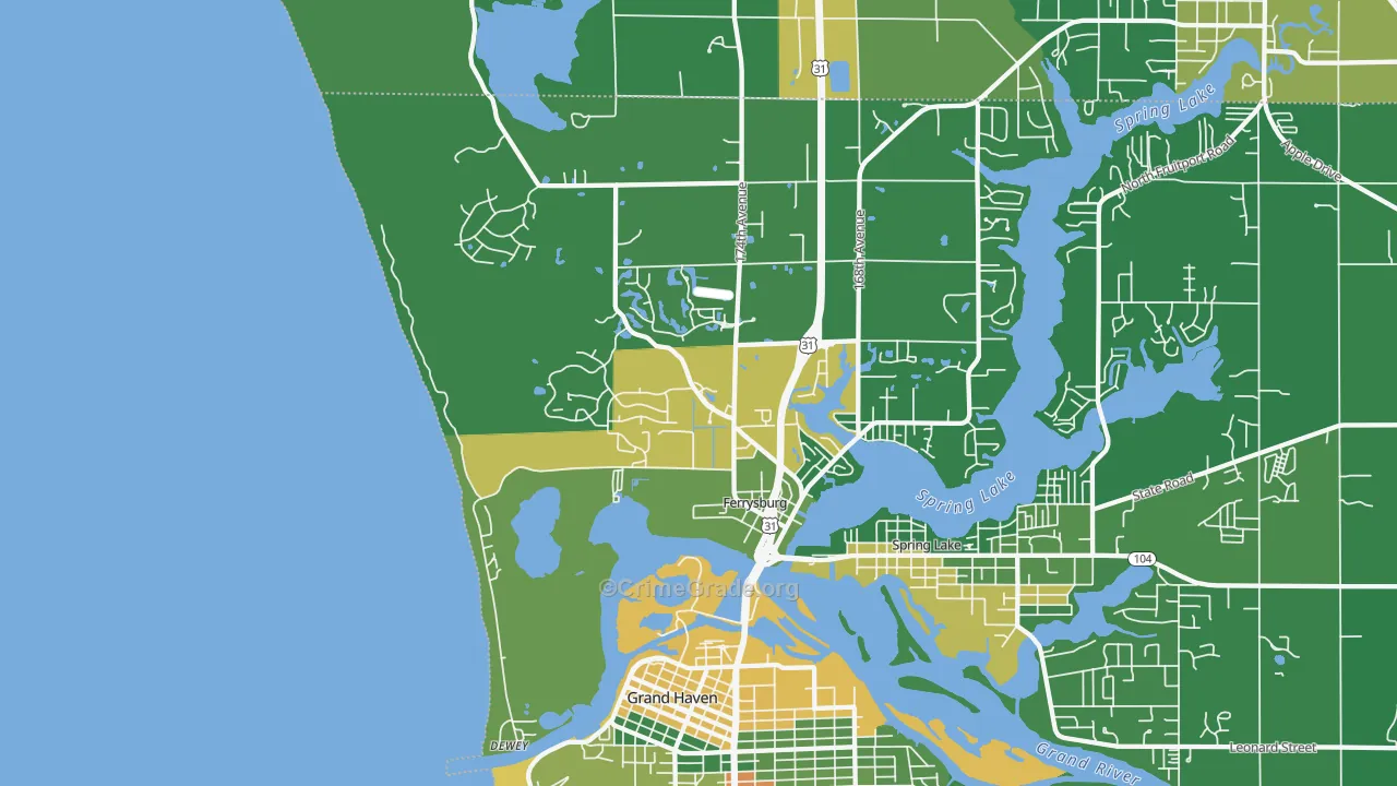 Ferrysburg, MI Map of Drug-Related Crime Rates