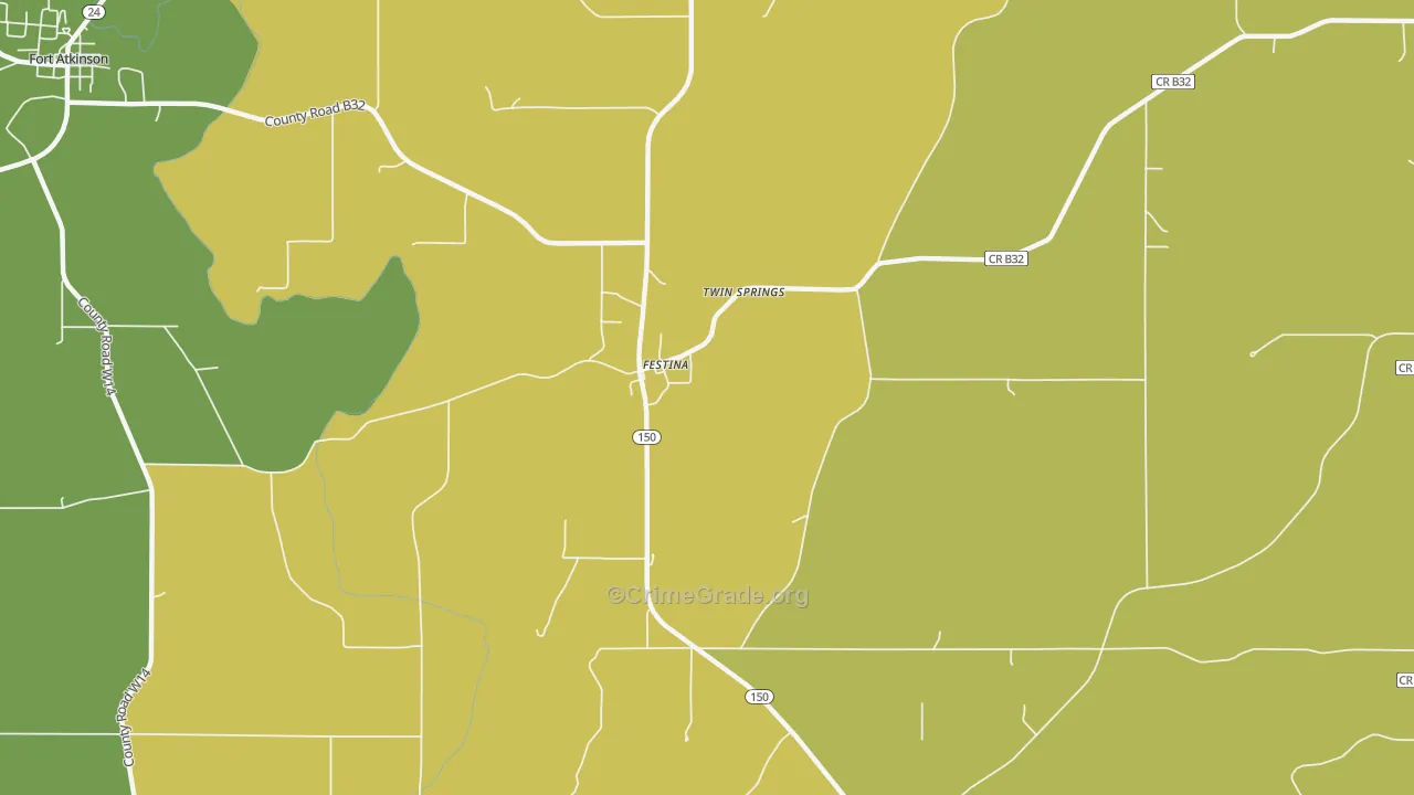 Festina, IA Map of Drug-Related Crime Rates