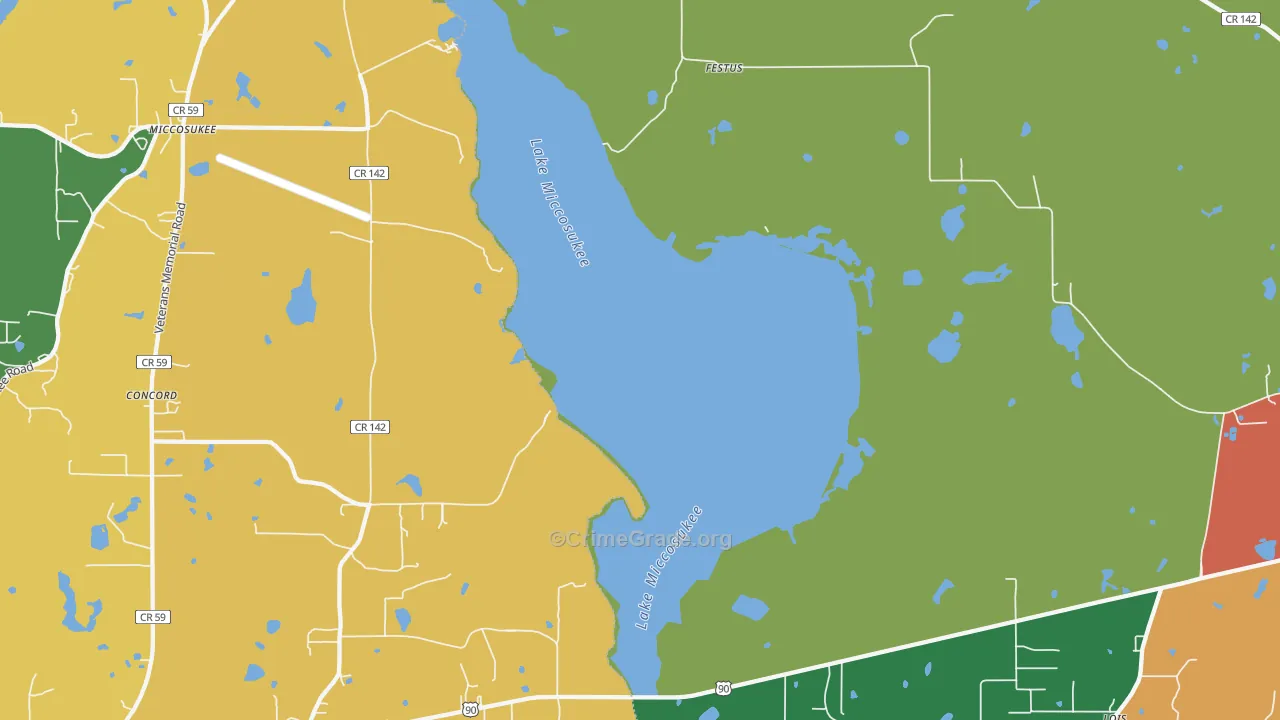 Festus, FL Map of Drug-Related Crime Rates