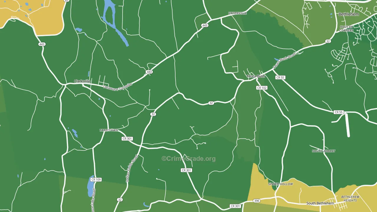 Feura Bush, NY Map of Drug-Related Crime Rates