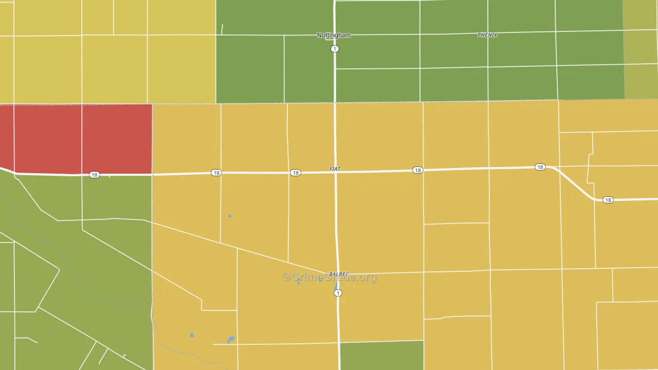 Fiat, IN Map of Drug-Related Crime Rates