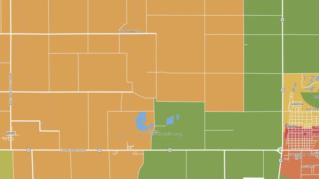 Ficklin, IL Map of Drug-Related Crime Rates