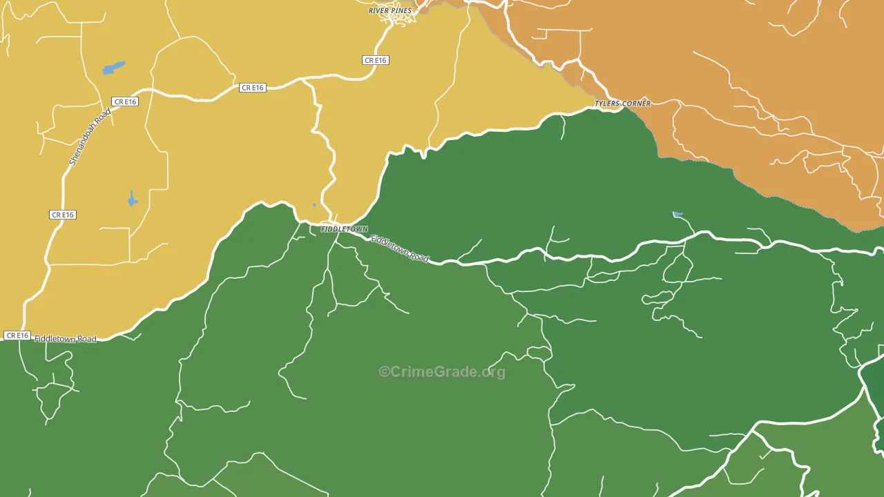 Fiddletown, CA Map of Drug-Related Crime Rates