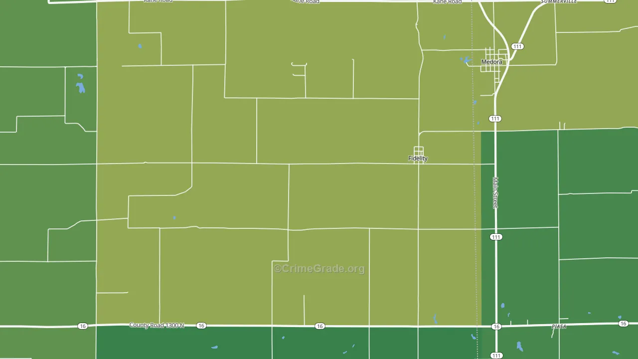 Fidelity, IL Map of Drug-Related Crime Rates