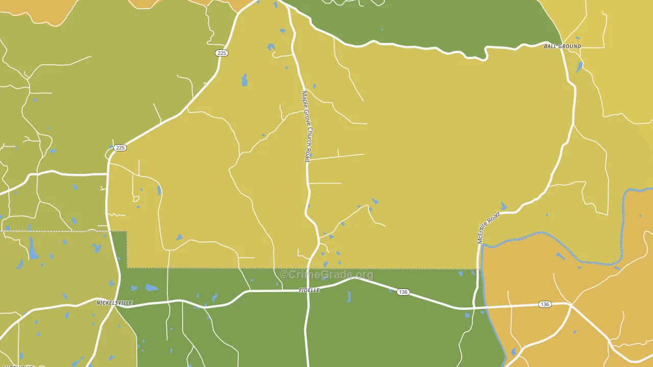 Fidelle, GA Map of Drug-Related Crime Rates