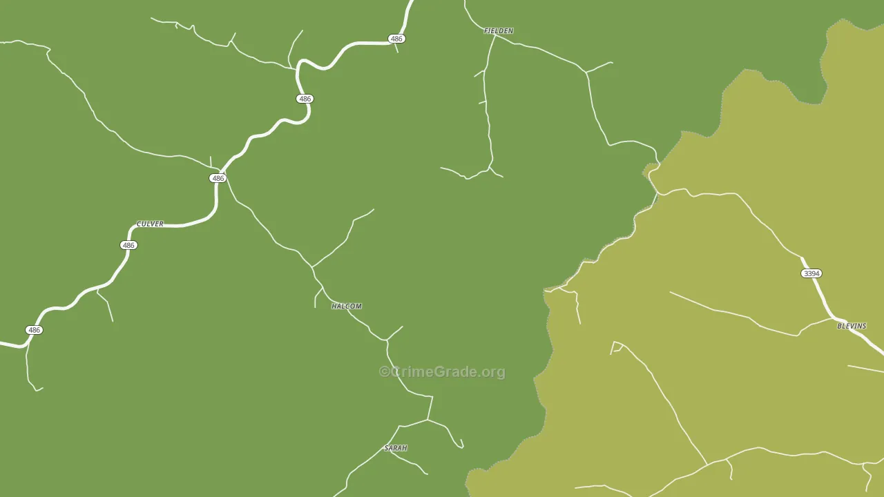 Fielden, KY Map of Drug-Related Crime Rates