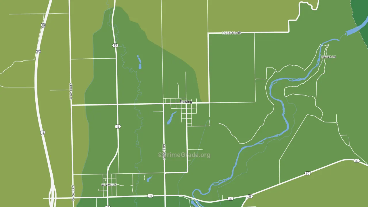 Fielding, UT Map of Drug-Related Crime Rates