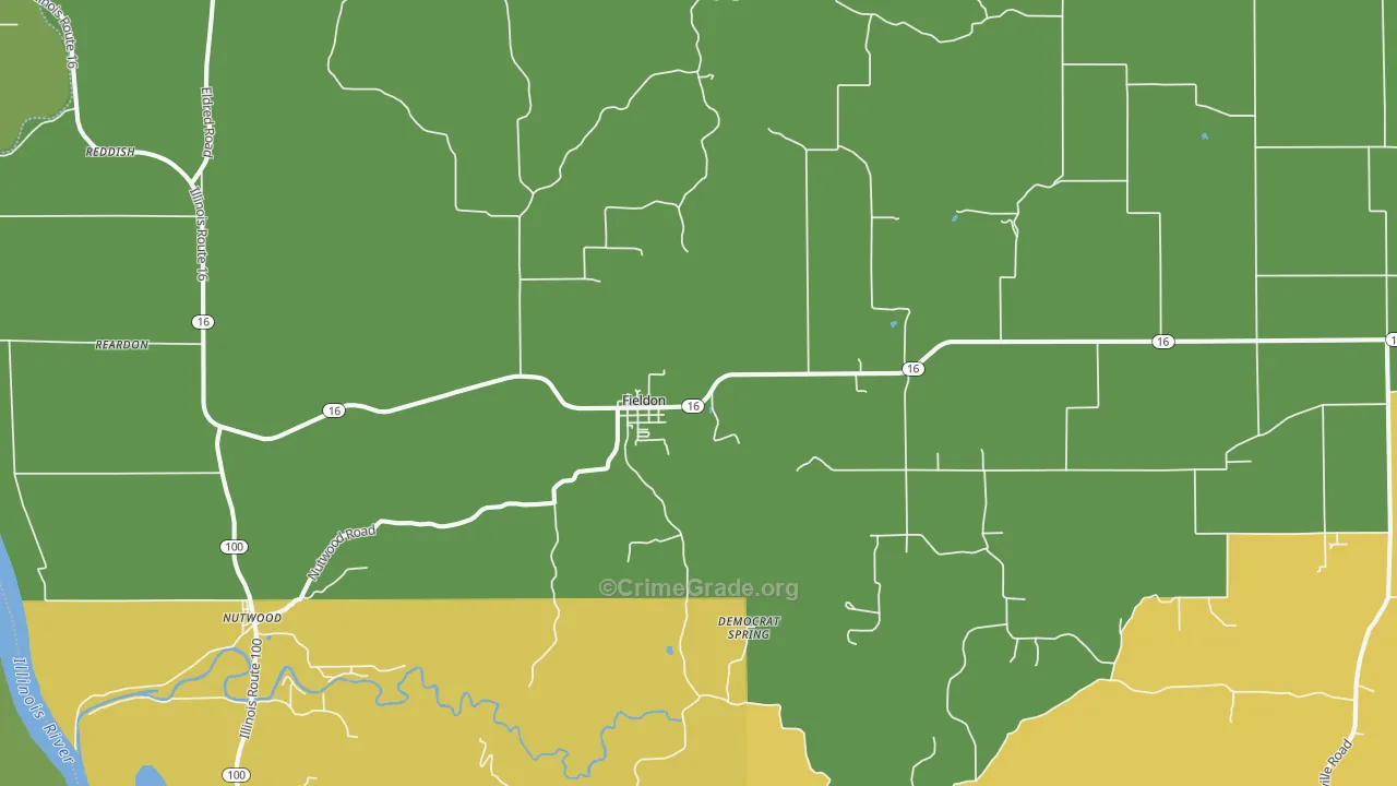 Fieldon, IL Map of Drug-Related Crime Rates