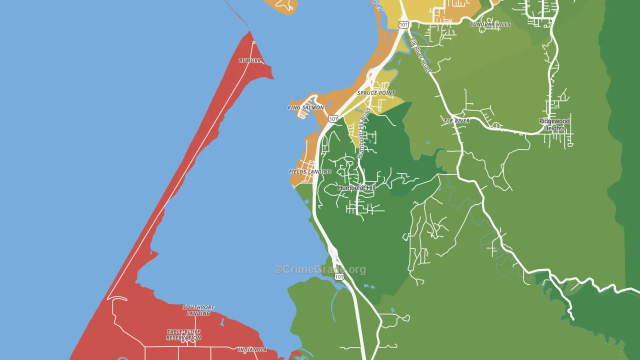 Fields Landing, CA Map of Drug-Related Crime Rates