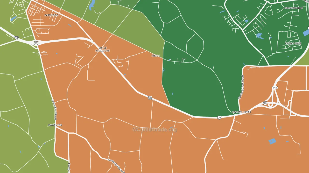Fields, NC Map of Drug-Related Crime Rates
