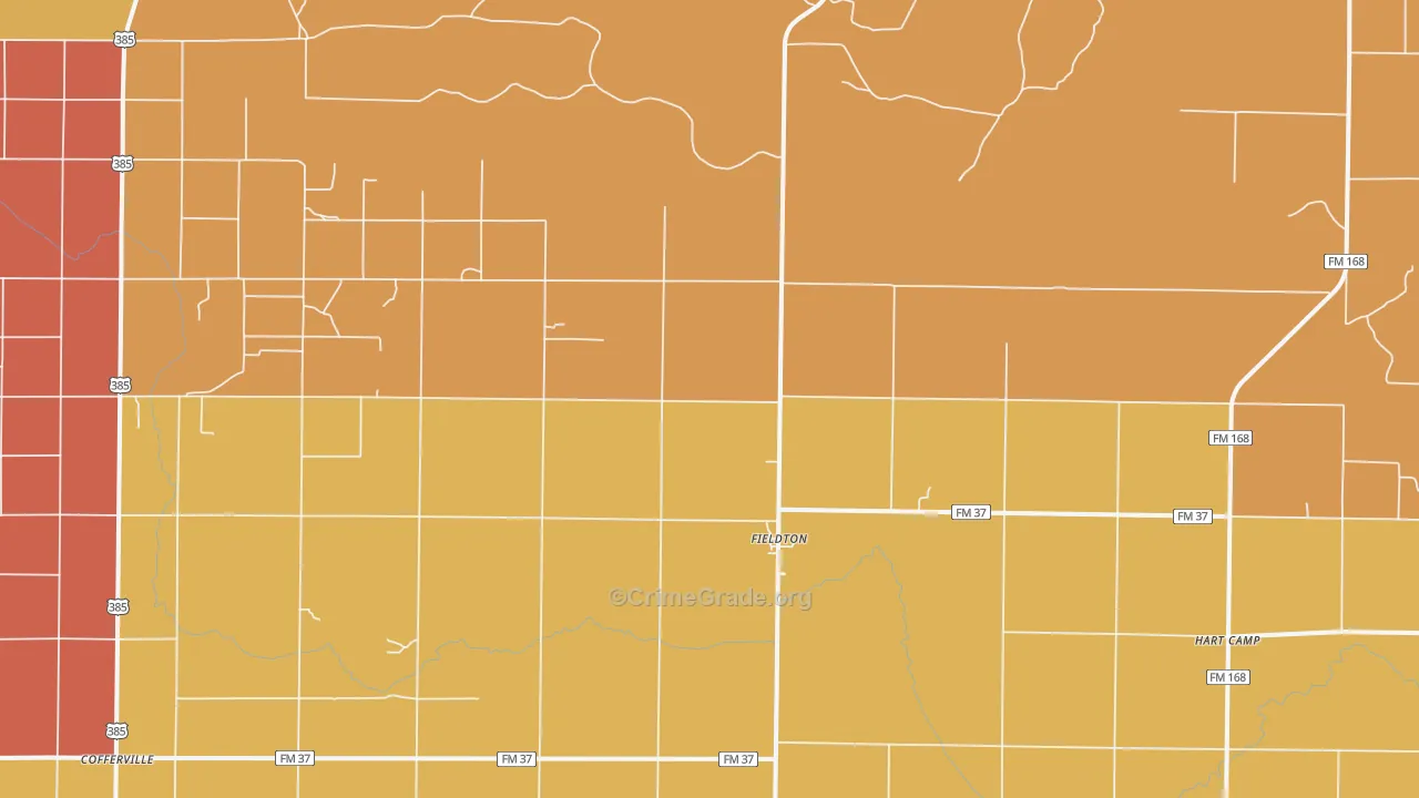 Fieldton, TX Map of Drug-Related Crime Rates