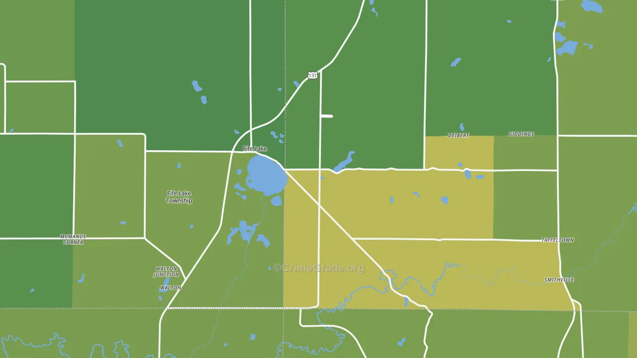 Fife Lake, MI Map of Drug-Related Crime Rates