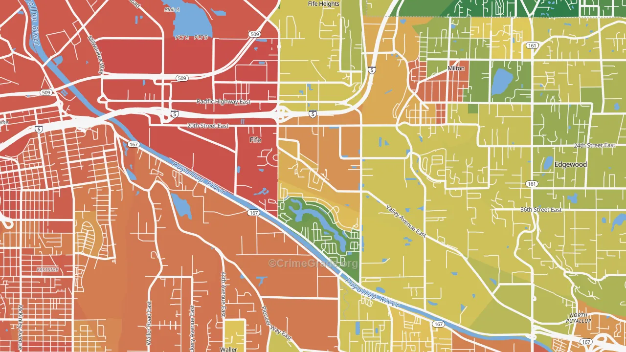 Fife, WA Map of Drug-Related Crime Rates