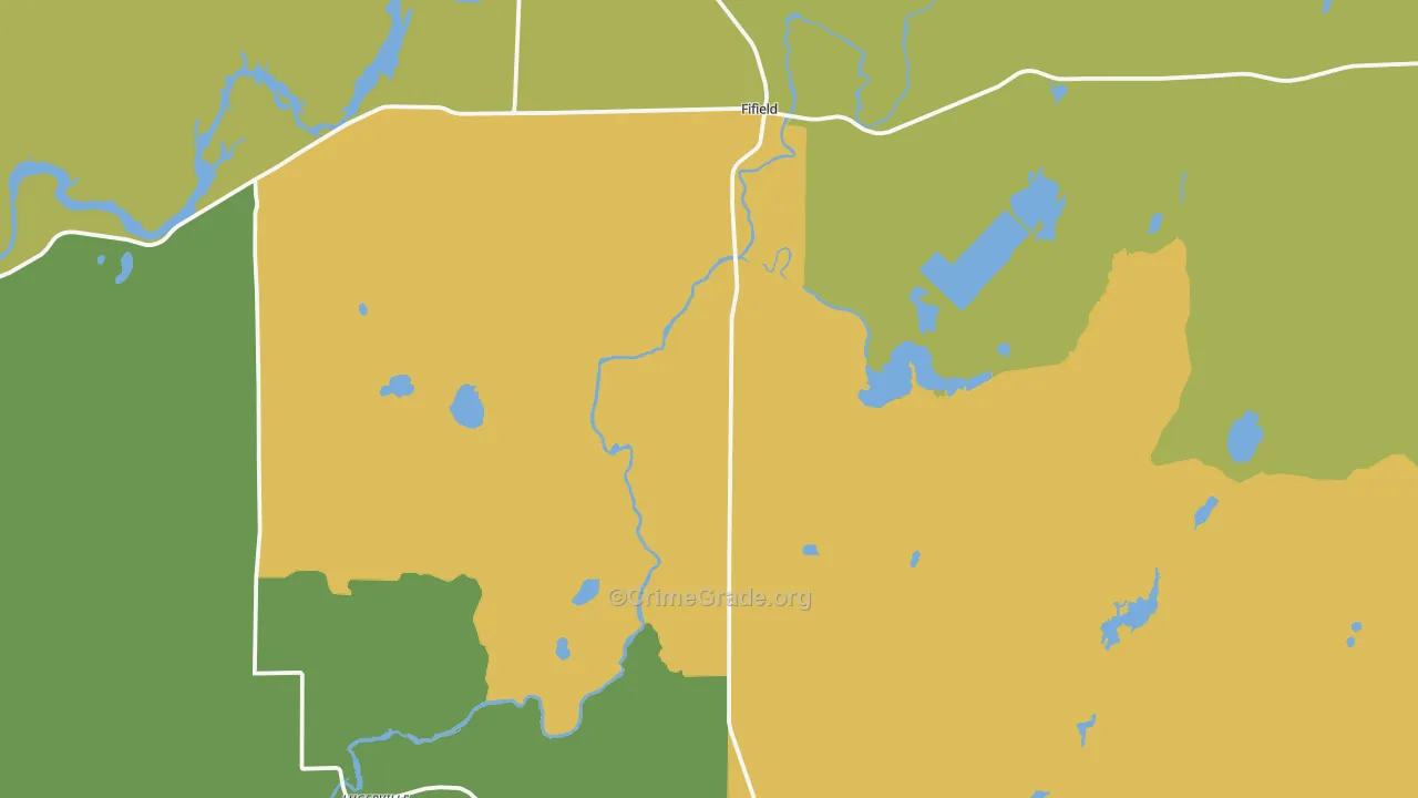 Fifield, WI Map of Drug-Related Crime Rates