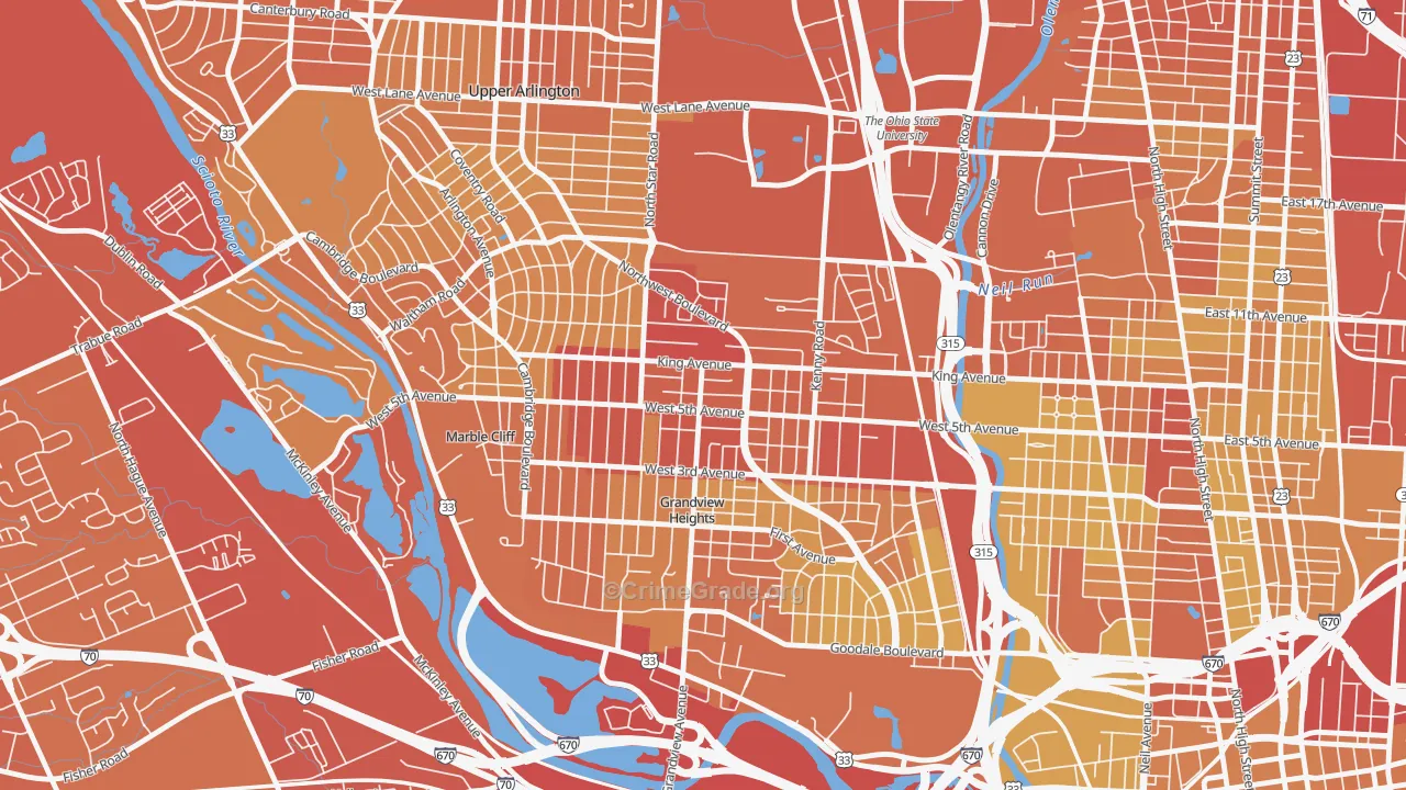 Fifth by Northwest, Columbus, OH Map of Drug-Related Crime Rates