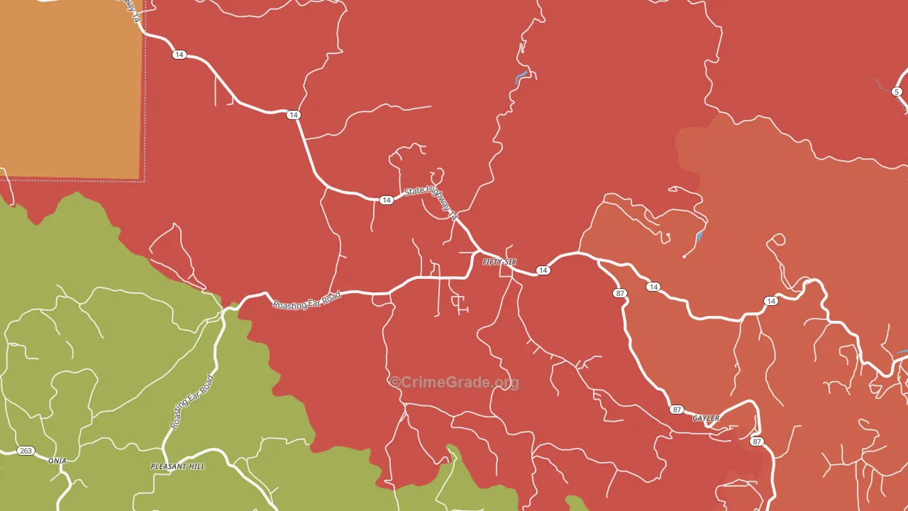 Fifty-Six, AR Map of Drug-Related Crime Rates