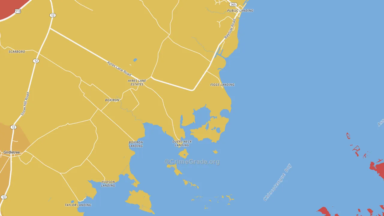 Figgs Landing, MD Map of Drug-Related Crime Rates