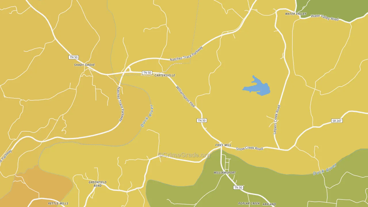 Fikes Mill, TN Map of Drug-Related Crime Rates