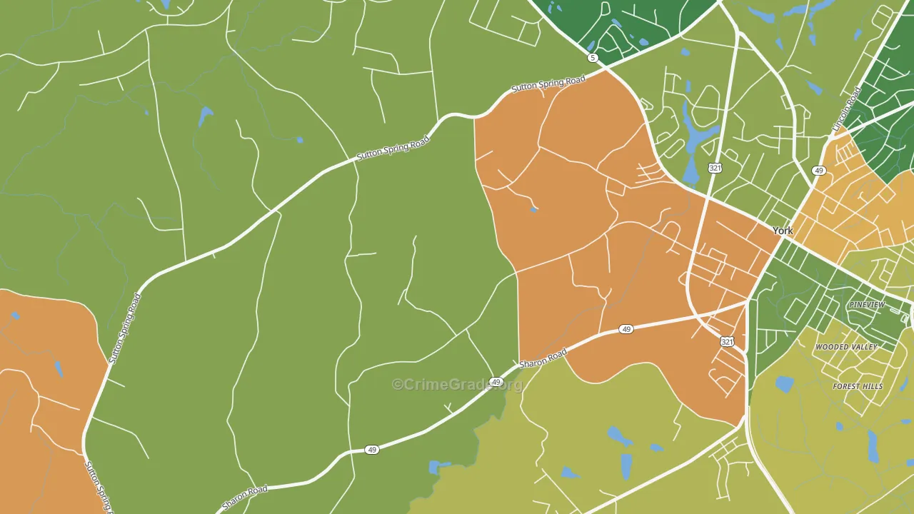 Filbert, SC Map of Drug-Related Crime Rates