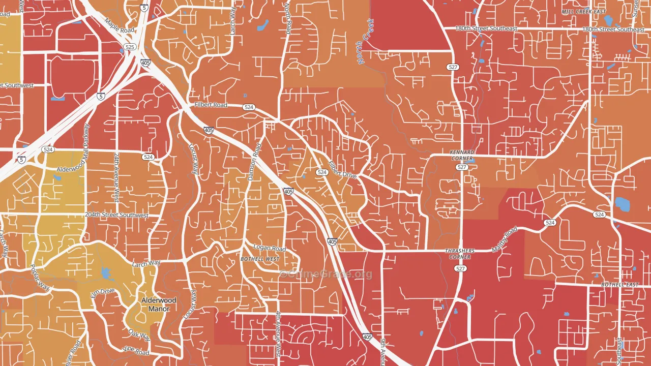 Filbert-Winesap, Bothell West, WA Map of Drug-Related Crime Rates