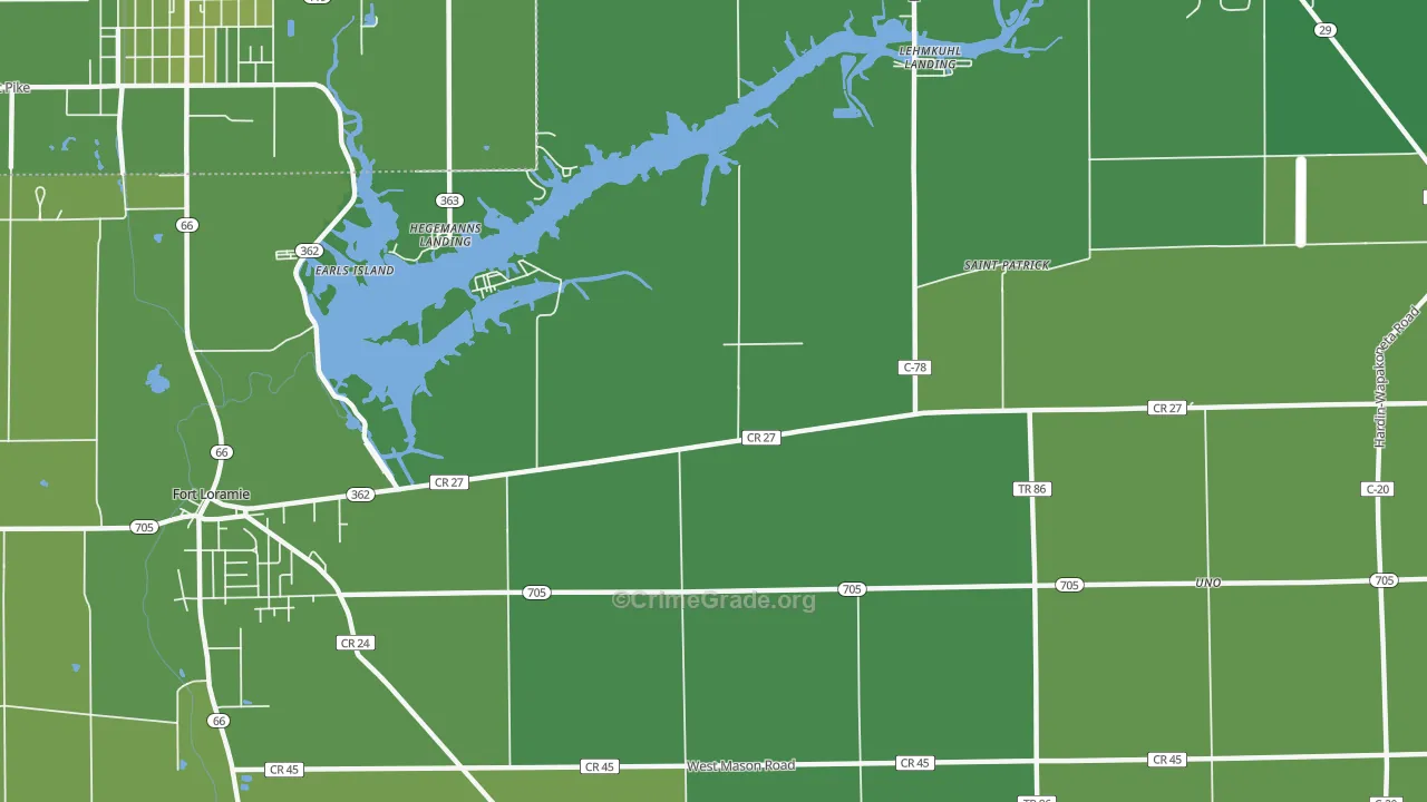 Filburns Island, OH Map of Drug-Related Crime Rates
