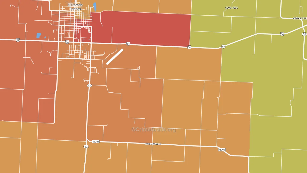 Filley, MO Map of Drug-Related Crime Rates